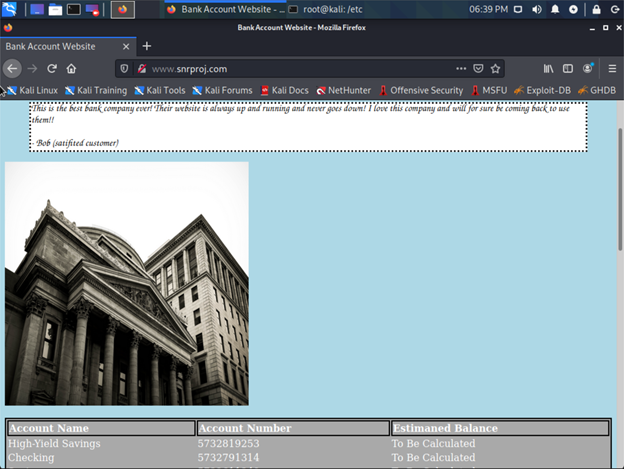 SnrProj.com website loaded in browser